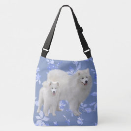 Samoyed por todo o lado no bolsa do impressão -