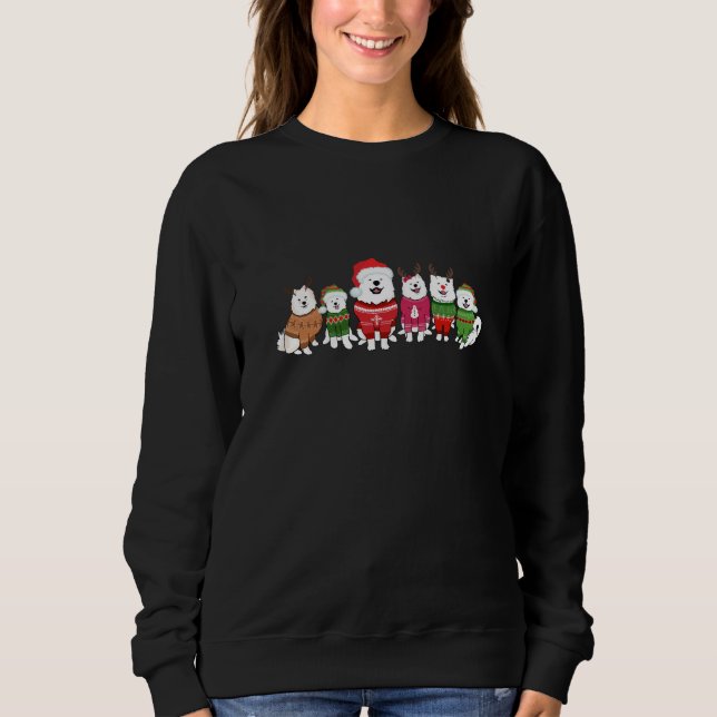Samoyeds com suéteres de Natal (Frente)