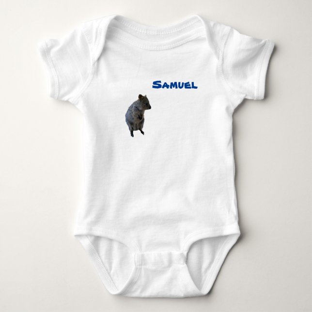 Samuel nome Com Quokka Australiano, Body para Bebê (Frente)