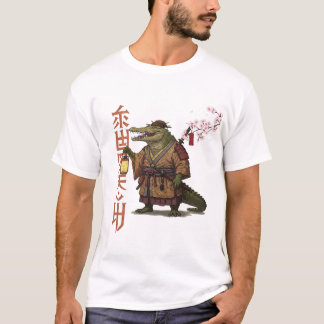 Samurai Alligator T-Shirt - Fantasy Reptile Warrio