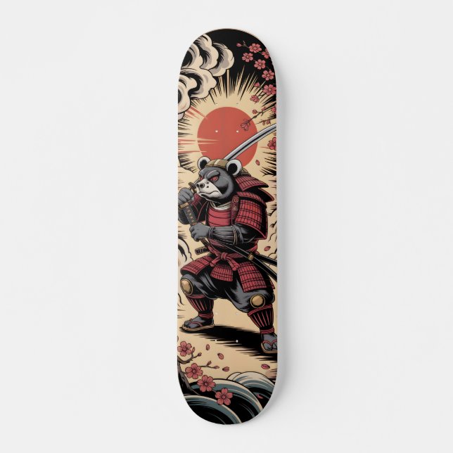 Samurai Bear warrior Skateboard (Frente)