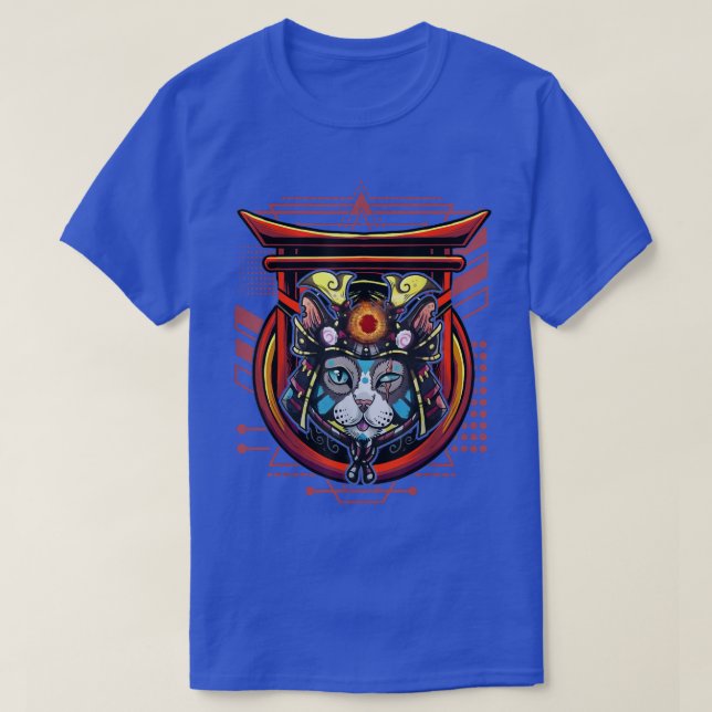 Samurai cat T-Shirt (Frente do Design)