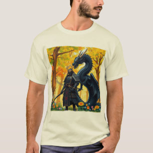 Samurai com Dragon   Camiseta