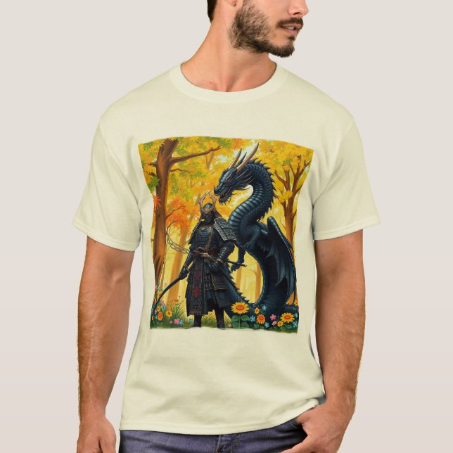 Samurai com Dragon | Camiseta (Frente)