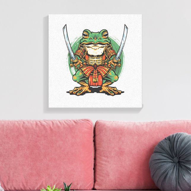  Samurai frog warrior Stretched Canvas Print (Insitu(Sala de estar))