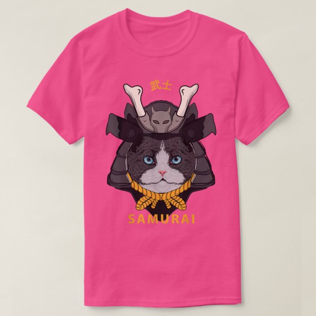 Samurai Japonês Cat T-Shirt Copy (Frente do Design)