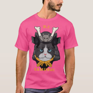 Samurai Japonês Cat T-Shirt Copy
