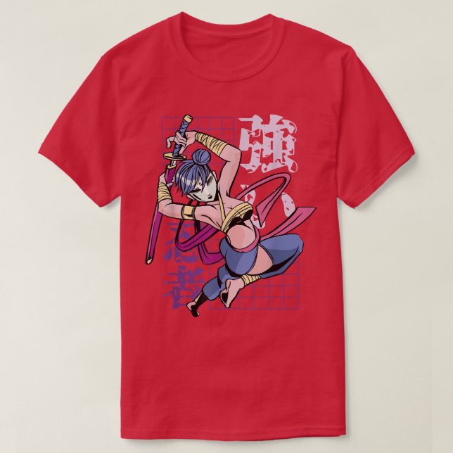 Samurai Japonês e Vintage Sakura T-Shirt ( (Frente do Design)