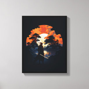 Samurai Katana Japão Ninja Warrior Canvas Impressã