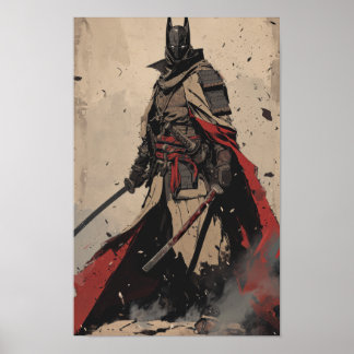 Samurai Ninja Dark Knight Poster - Sword Pose