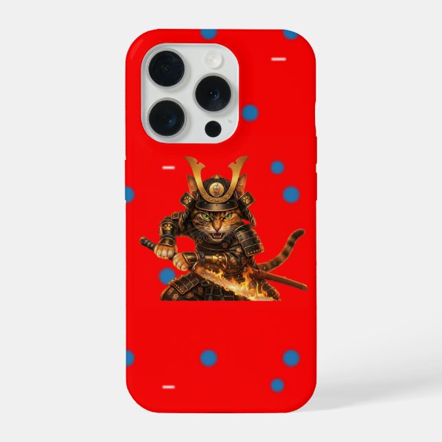 Samurai Orange Cat - Bold Pop Art iPhone Case (Verso)