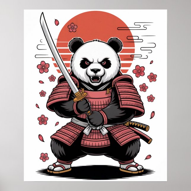 Samurai Panda Bear  Poster (Frente)