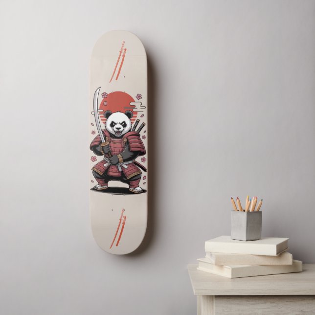 Samurai Panda Urso guerreiro Skateboard (Arte de parede)