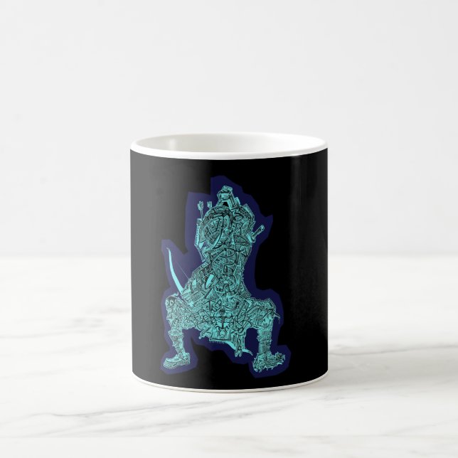 Samurai, por Brian Benson, caneca (Centro)