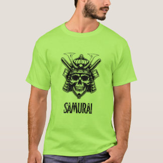 Samurai Skull Warrior - T-shirt do Homem Negrito