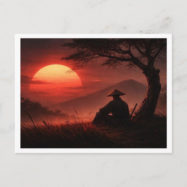 Samurai solitário. Cartão postal (Frente)