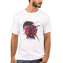 Samurai Warrior Art T-Shirt - Japonês Ink Style M