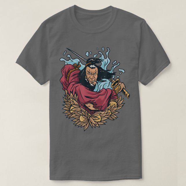 Samurai Warrior Lotus T-Shirt (Frente do Design)