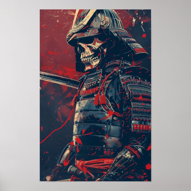 Samurai Warrior Skull Legal Illustration Poster (Frente)