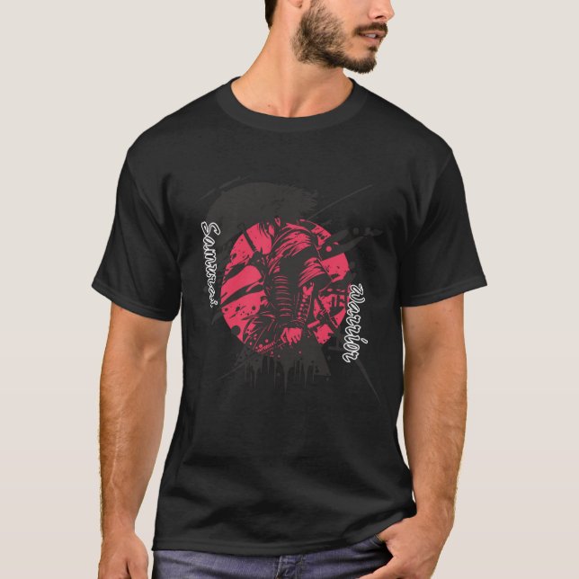 Samurai Warrior T-Shirt - Bold Japonês Inspirou D (Frente)