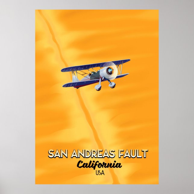 San Andreas culpou Poster de viagens dos EUA. (Frente)