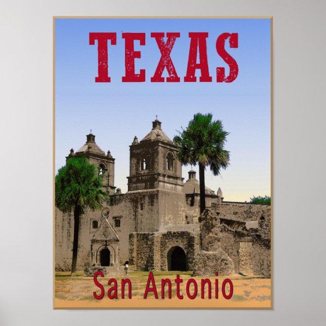 San Antonio, poster de viagens do Texas (Frente)