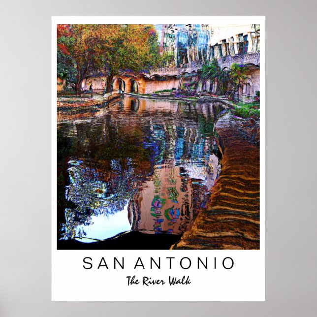 San Antonio, Texas: Impressão de Arte do Rio Walk (Frente)