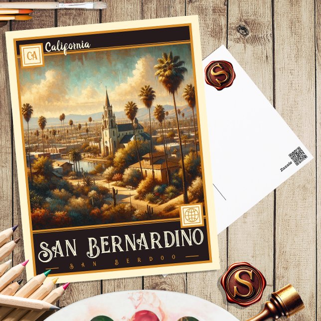 San Bernardino, Califórnia | Cartão postal Vintage (Criador carregado)