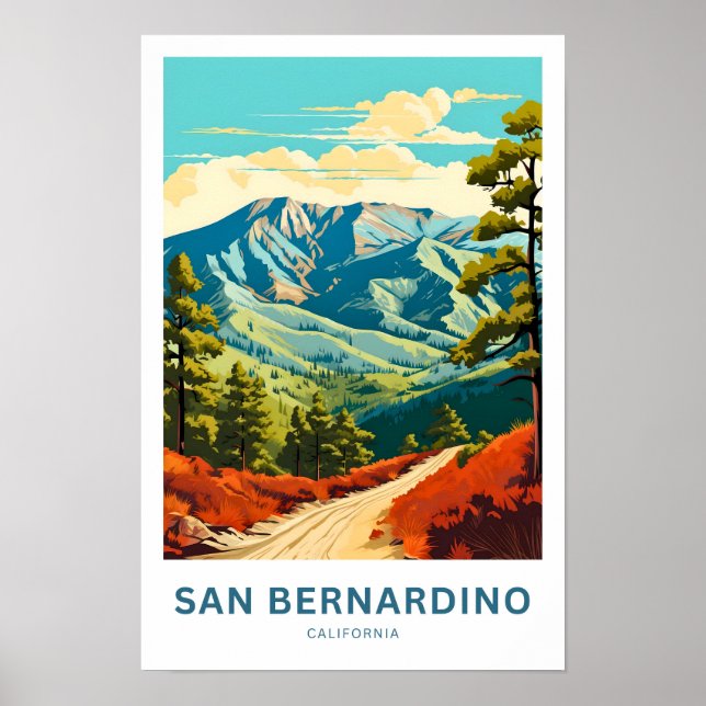 San Bernardino California Viagem Impressão (Frente)