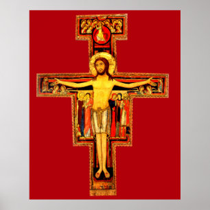San Damiano Red Crucifix Poster Extra Grande