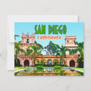 San Diego Balboa Park California Vintage Flat Card