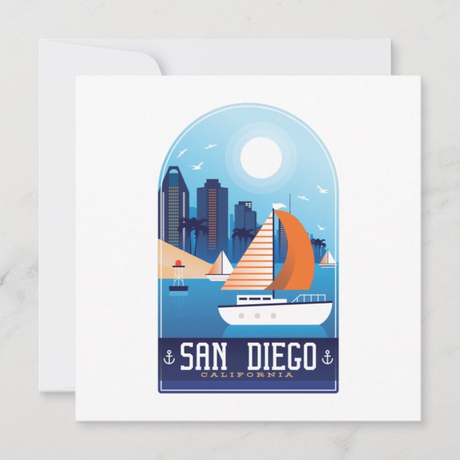 San Diego California Viagens vintage Greeting Card (Frente)