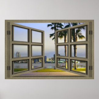 San Diego City Scape Através De Um Poster De Janel