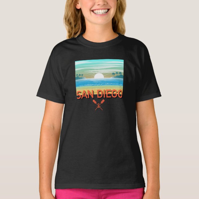 San Diego Design - Camisa T Básica Para Meninas (Frente)