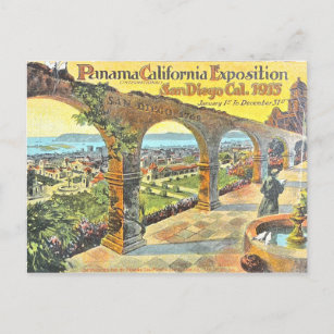 San Diego Panama Exposição - Cartão postal Vintage
