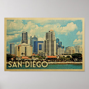 San Diego Poster Vintage Travel Poster California
