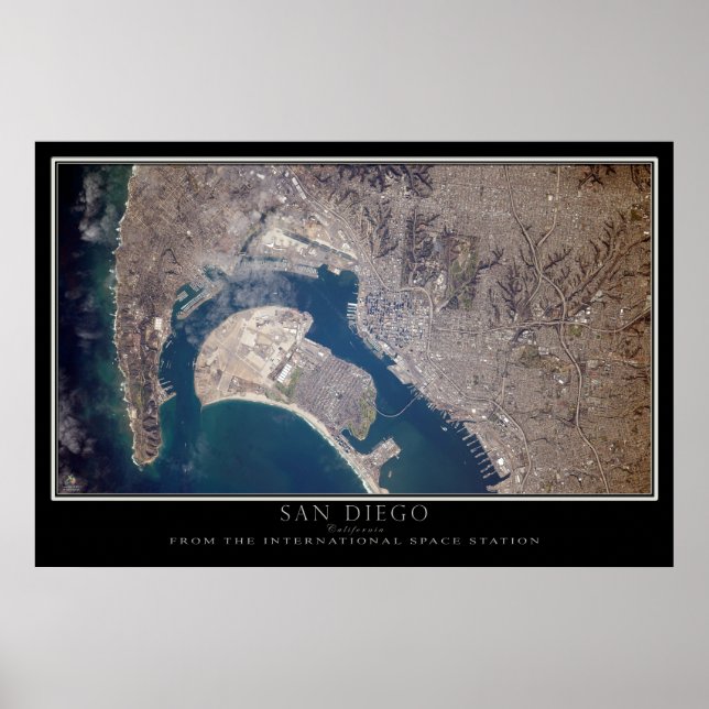 San Diego visto da estação espacial Poster (Frente)