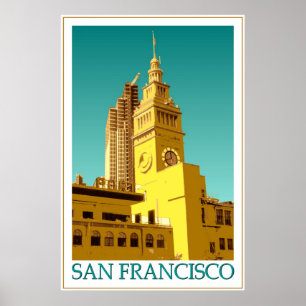San Francisco Ferry Building - Pop Art Poster