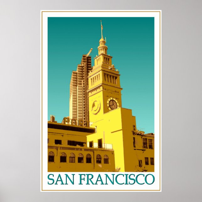 San Francisco Ferry Building - Pop Art Poster (Frente)