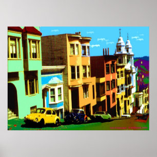 San Francisco Nob Hill - impressão do pop art
