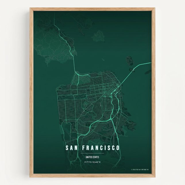 San Francisco Print Map Wallart Poster Gift (Criador carregado)