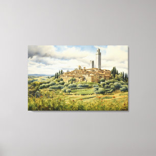 San Gimignano, Toscana - Itália - Impressão de Tel