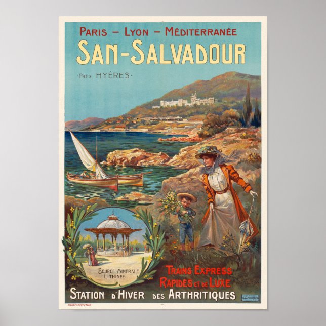 San Salvadour França Poster vintage 1920 (Frente)