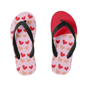 sandálias de mini corações cor-de-rosa-vermelha
