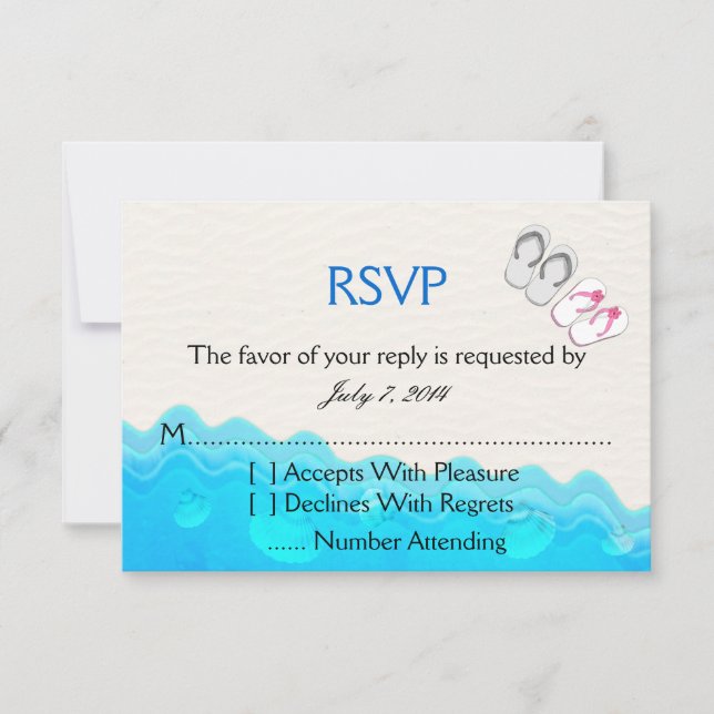 Sandals Wedding RSVP de Praia (Frente)
