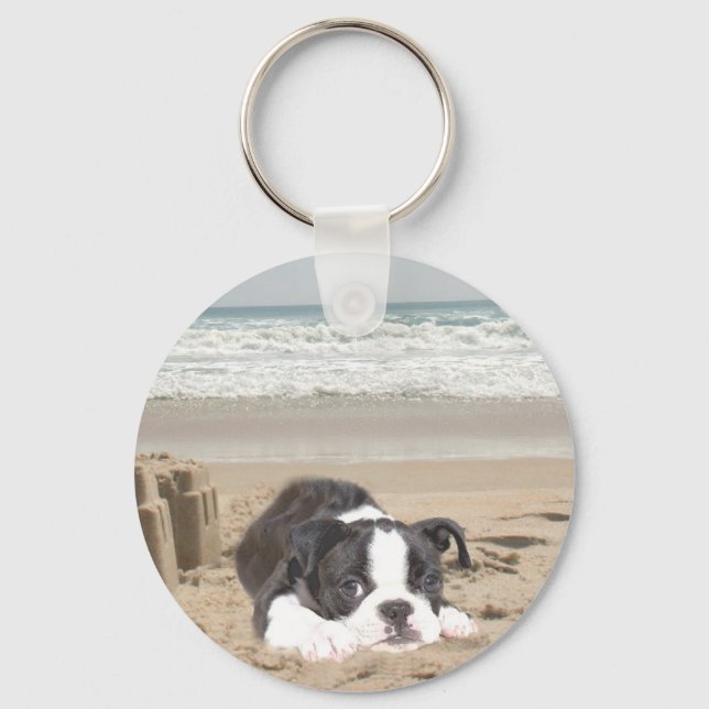 Sandcasts de Chaveiro de Boston Terrier (Frente)