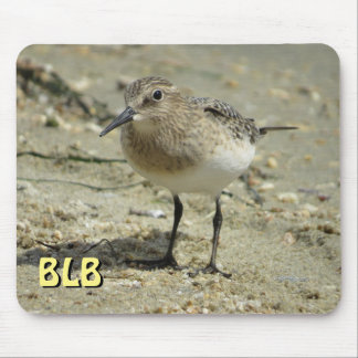 Sandpiper em Beach com suas iniciais Mouse Pad