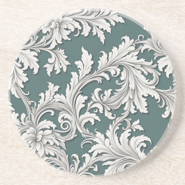 Sandstone Porta copos Damask Aqua Design (Frente)