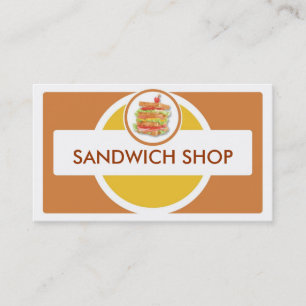 Sanduíche compra cartões de visitas amarelos casta