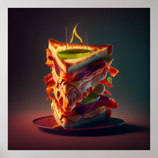 sanduíche do clube de poster (Frente)